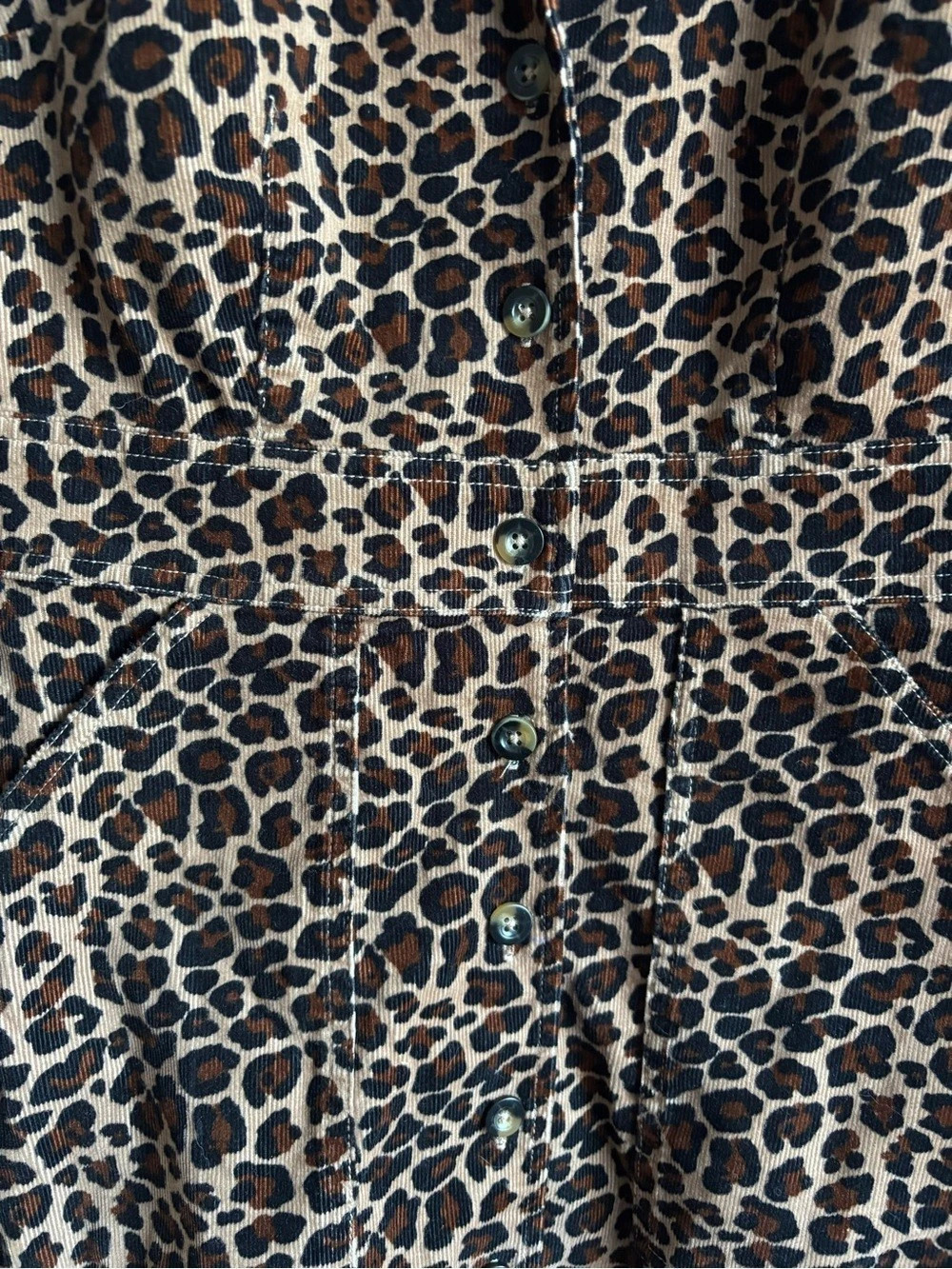 Boden Leopard Fields Fleur Cord Midi Dress Size 4 - Picture 5 of 10